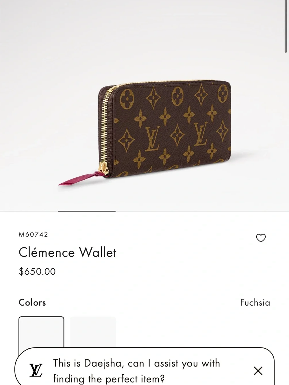 Louis Vuitton Monogram Zip Around Clemence Wallet - Brown & Fuschia